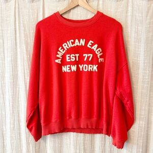American Eagle Red Sweatshirt Large